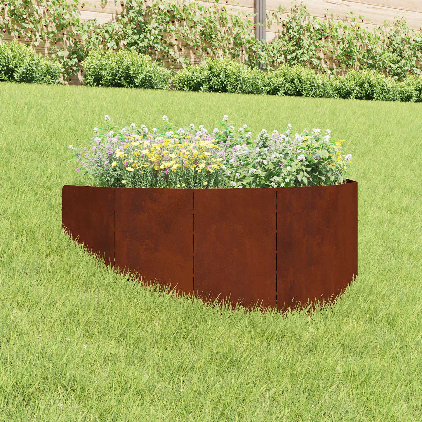 Bordura per Prato 100 x 45 cm Acciaio Ruggine | homemem39