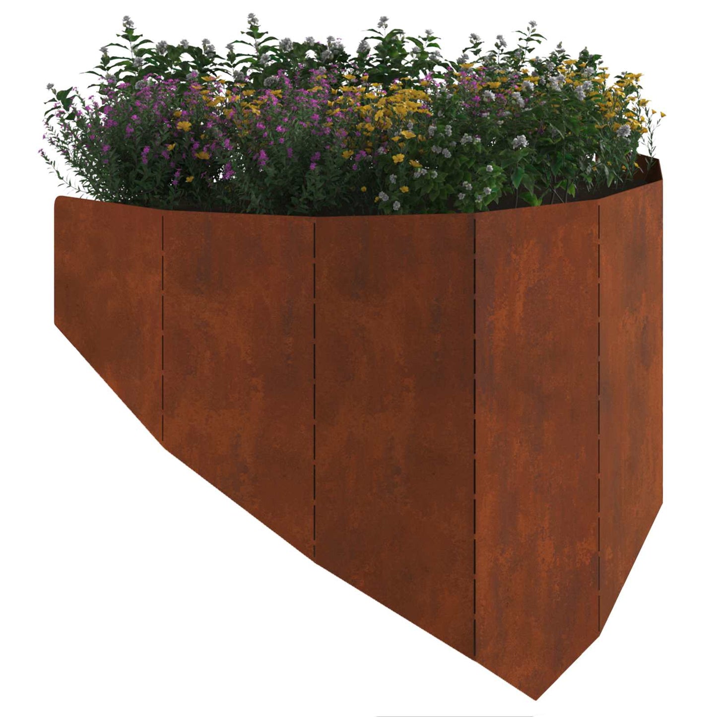 Bordura per Prato 4 pcs 100 x 45 cm Acciaio Ruggine | homemem39