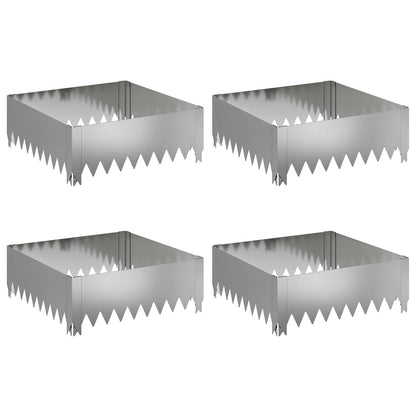 Bordura per Prato 4 pcs 60 x 60 x 20 cm Acciaio Argento | homemem39