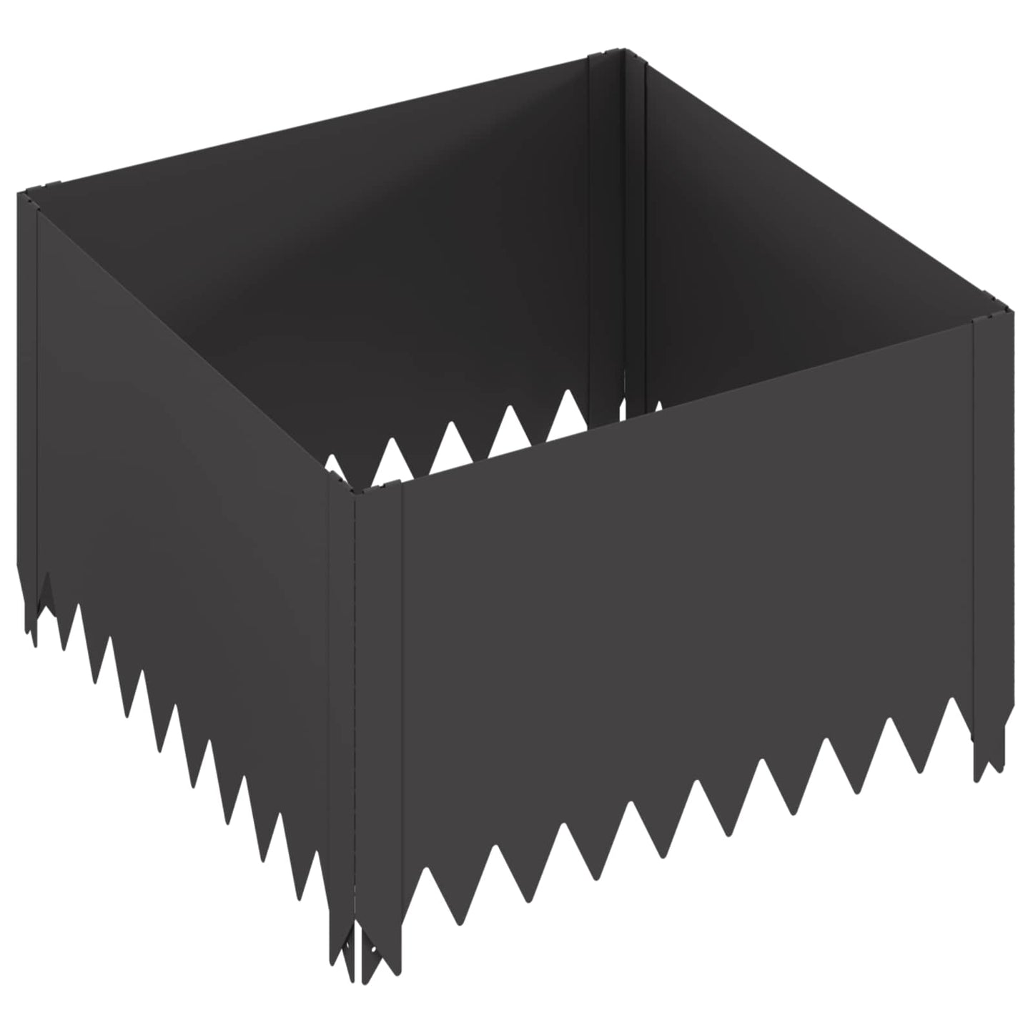 Bordura per Prato 4 pcs 60 x 60 x 35 cm Acciaio Nero | homemem39