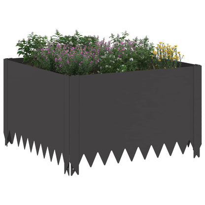 Bordura per Prato 4 pcs 60 x 60 x 35 cm Acciaio Nero | homemem39