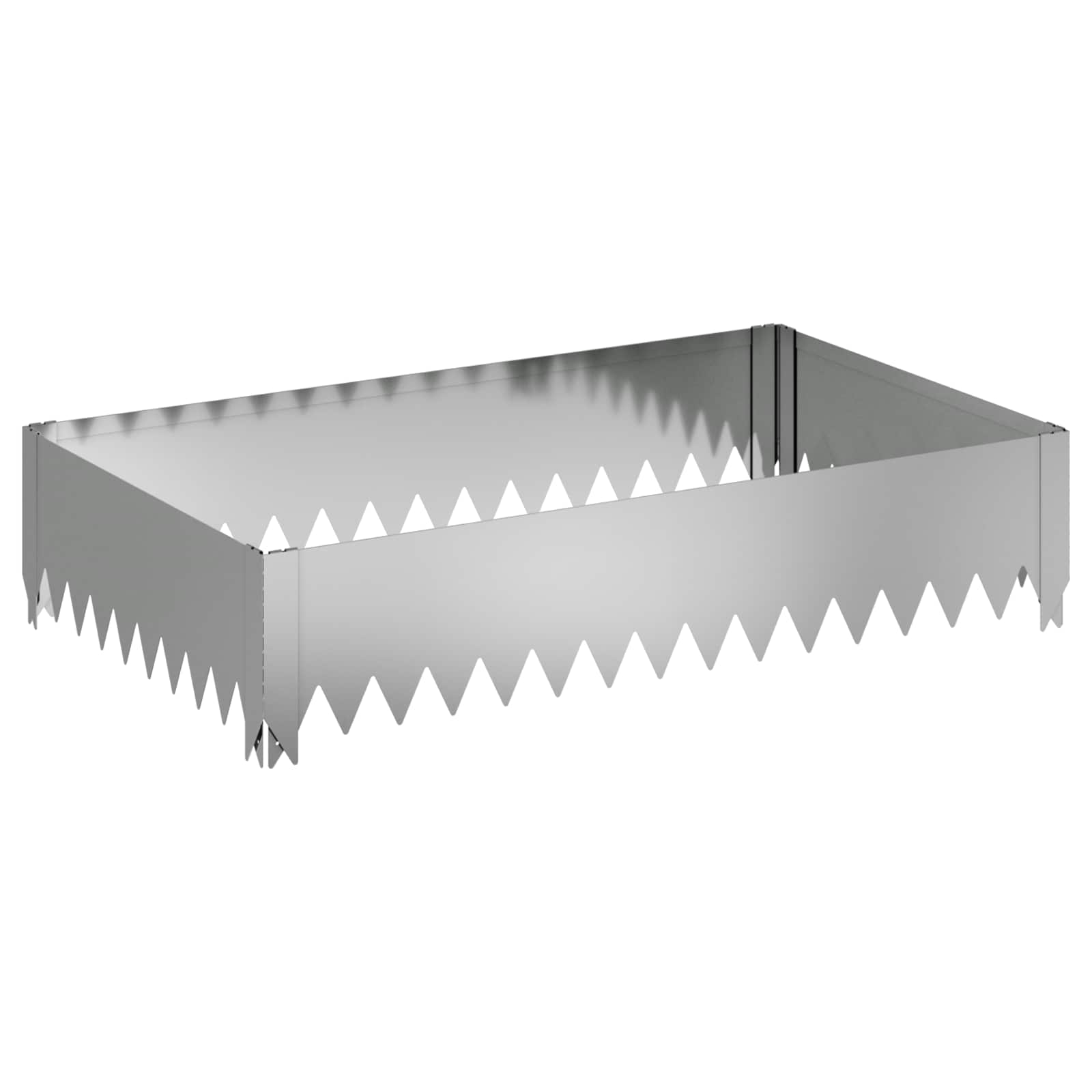 Bordura per Prato 100 x 60 x 20 cm Acciaio Argento | homemem39