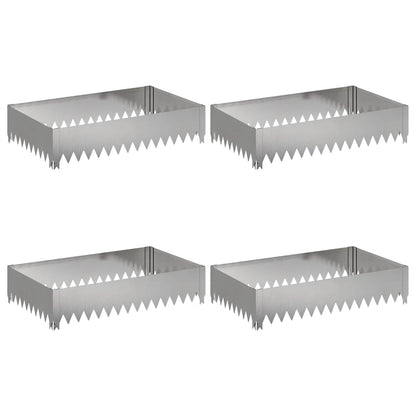 Bordura per Prato 4 pcs 100 x 60 x 20 cm Acciaio Argento | homemem39