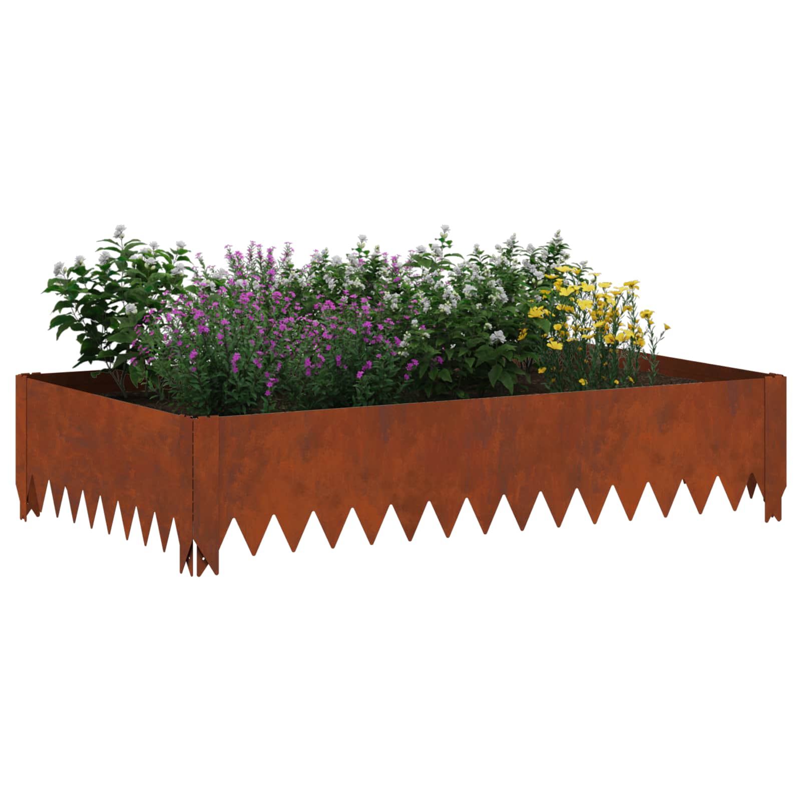 Bordura per Prato 100 x 60 x 20 cm Acciaio Ruggine | homemem39