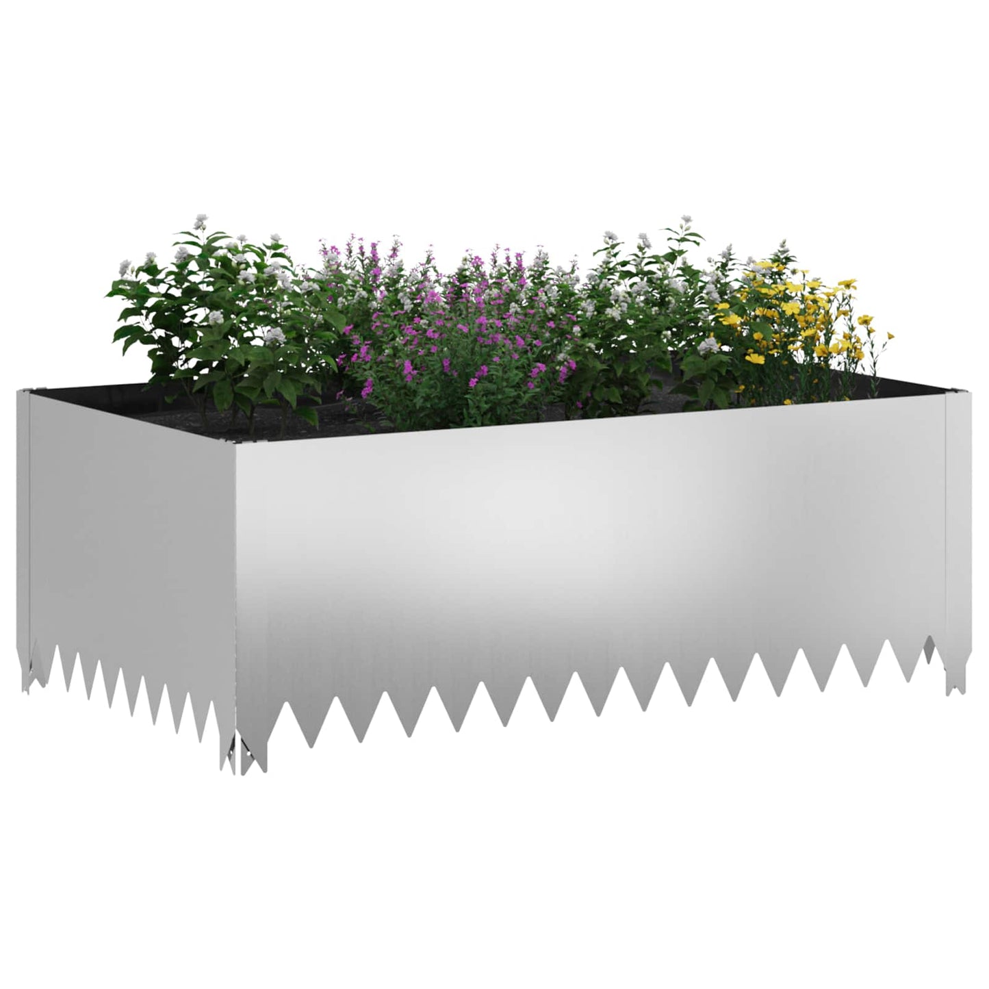 Bordura per Prato 100 x 60 x 35 cm Acciaio Argento | homemem39