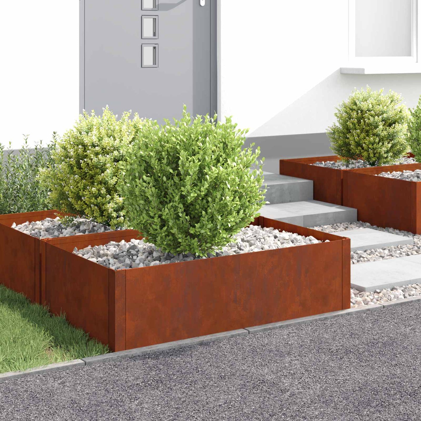 Bordura per Prato 100 x 60 x 35 cm Acciaio Ruggine | homemem39