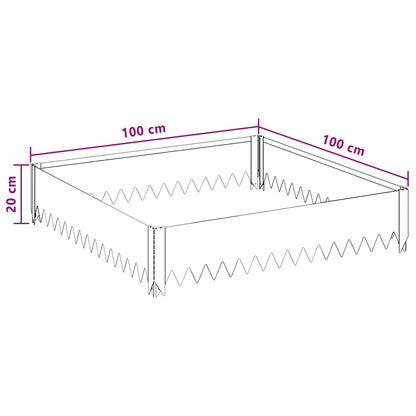 Bordura per Prato 100 x 100 x 20 cm Acciaio Ruggine | homemem39