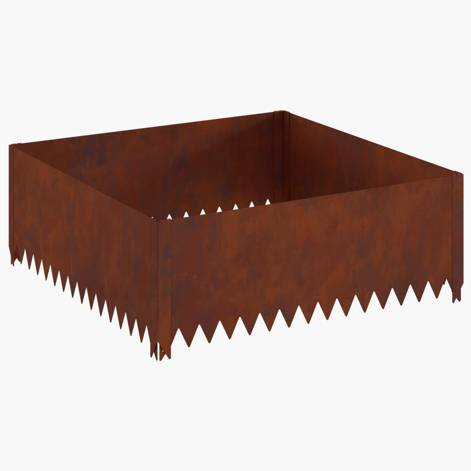Bordura per Prato 100 x 100 x 35 cm Acciaio Ruggine | homemem39