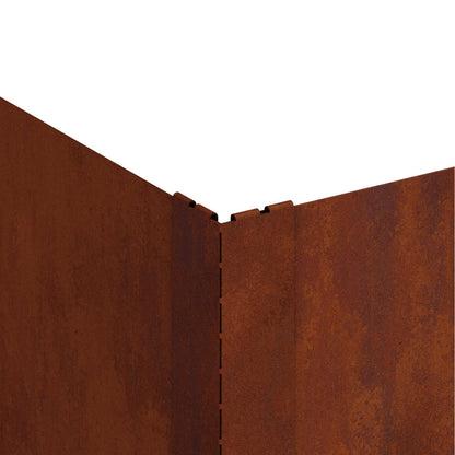 Bordura per Prato 4 pcs 100 x 100 x 35 cm Acciaio Ruggine | homemem39