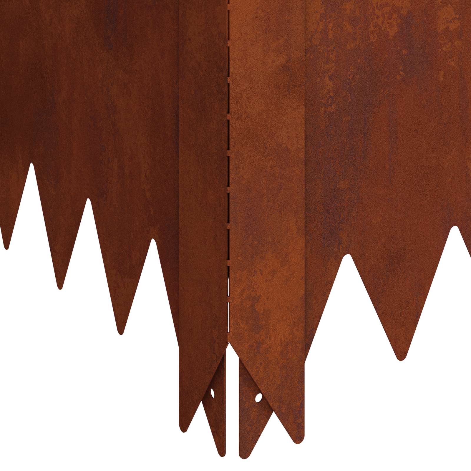 Bordura per Prato 4 pcs 100 x 100 x 35 cm Acciaio Ruggine | homemem39