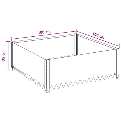 Bordura per Prato 4 pcs 100 x 100 x 35 cm Acciaio Ruggine | homemem39