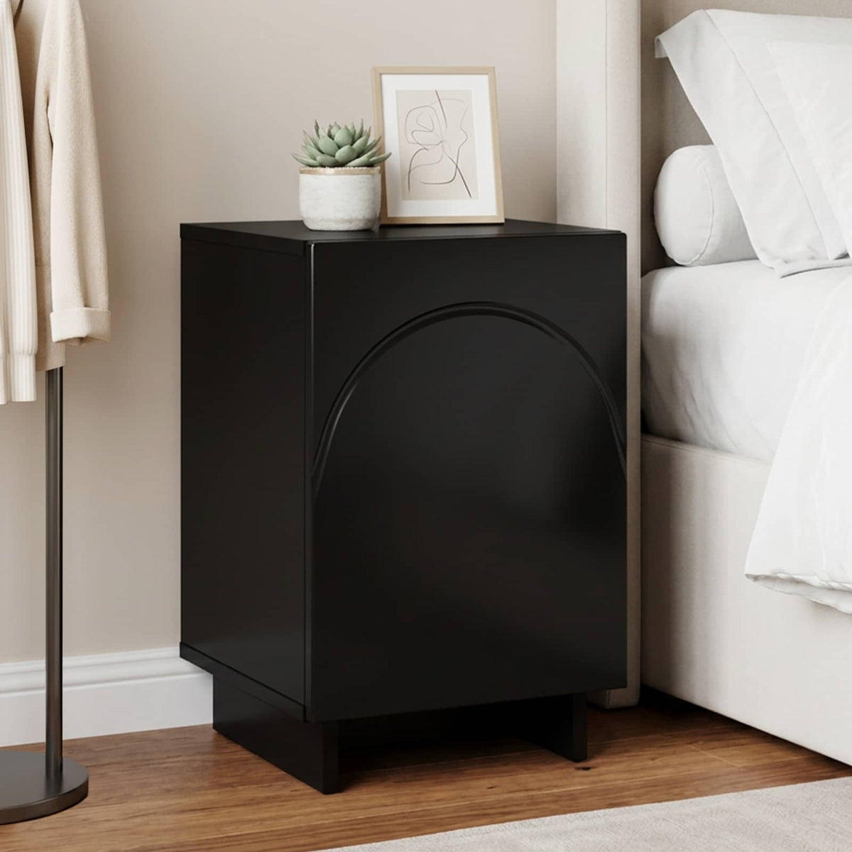 Comodino Nero 33,5 x 34,5 x 50 cm Legno ingegnerizzato