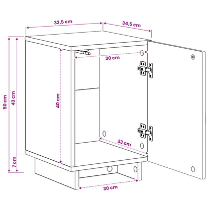 Comodino Nero 33,5 x 34,5 x 50 cm Legno ingegnerizzato