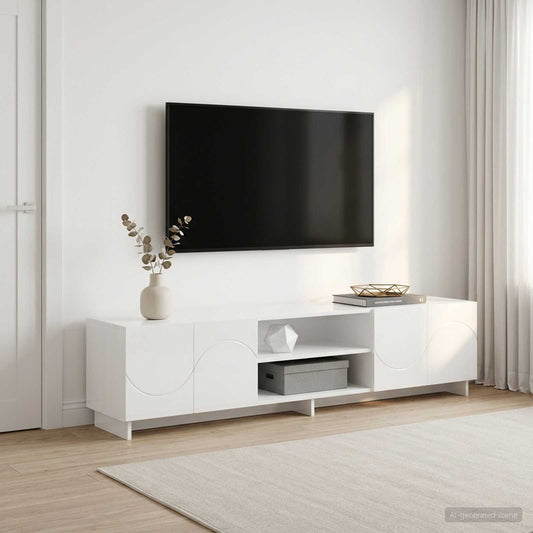 Supporto TV 180 x 34,5 x 40 cm Bianco Lucido