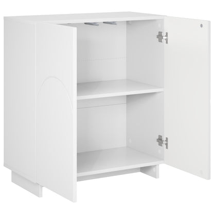 Credenza Bianco Lucido 67 x 34,5 x 75 cm Legno ingegnerizzato | homemem39