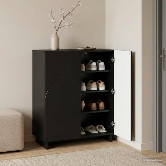 Scarpiera 73 x 38 x 87,5 cm Legno ingegnerizzato Nero