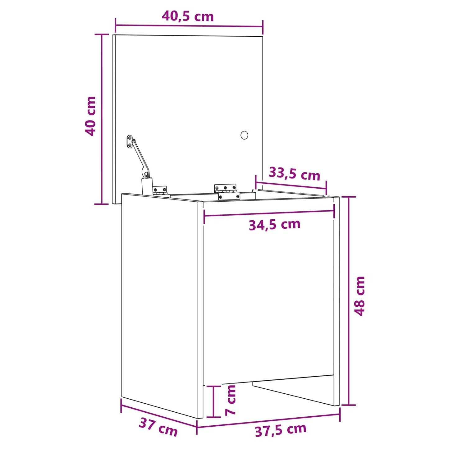 Cassa di stoccaggio Rovere Fumo 40 x 40 x 50 cm | homemem39