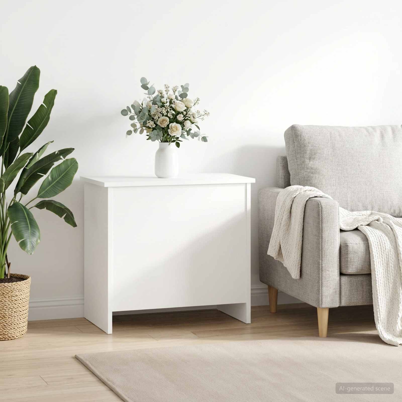 Cassa di stoccaggio Bianco 60 x 40 x 50 cm Legno ingegnerizzato | homemem39