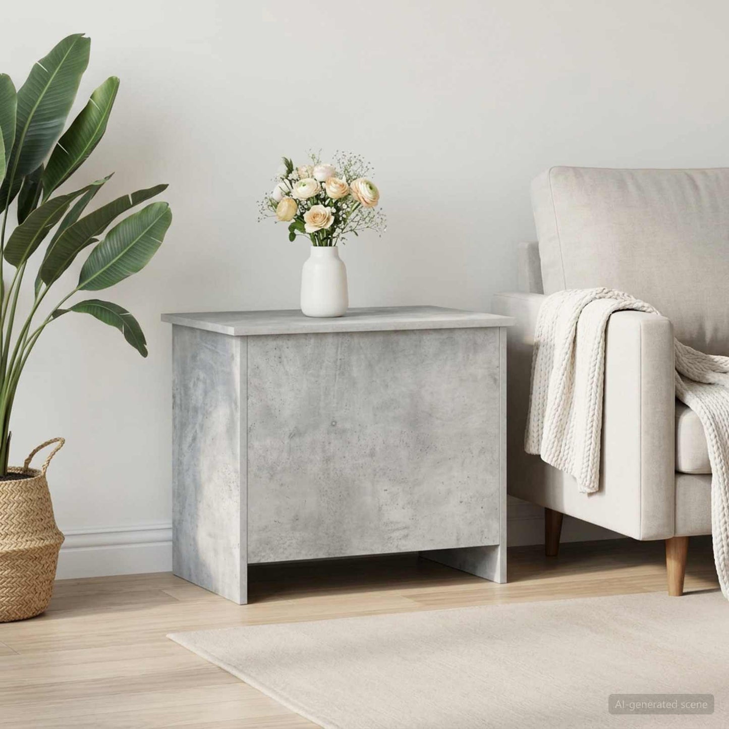 Cassa di stoccaggio Grigio Cemento 60 x 40 x 50 cm | homemem39