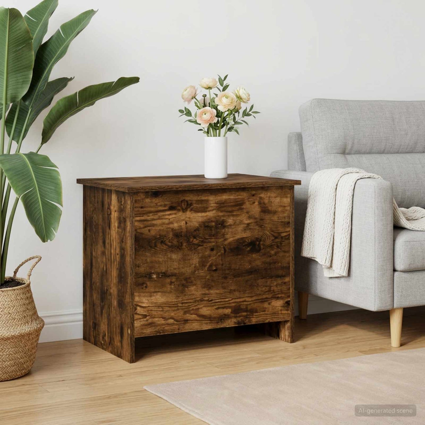 Cassa di stoccaggio Rovere Fumo 60 x 40 x 50 cm