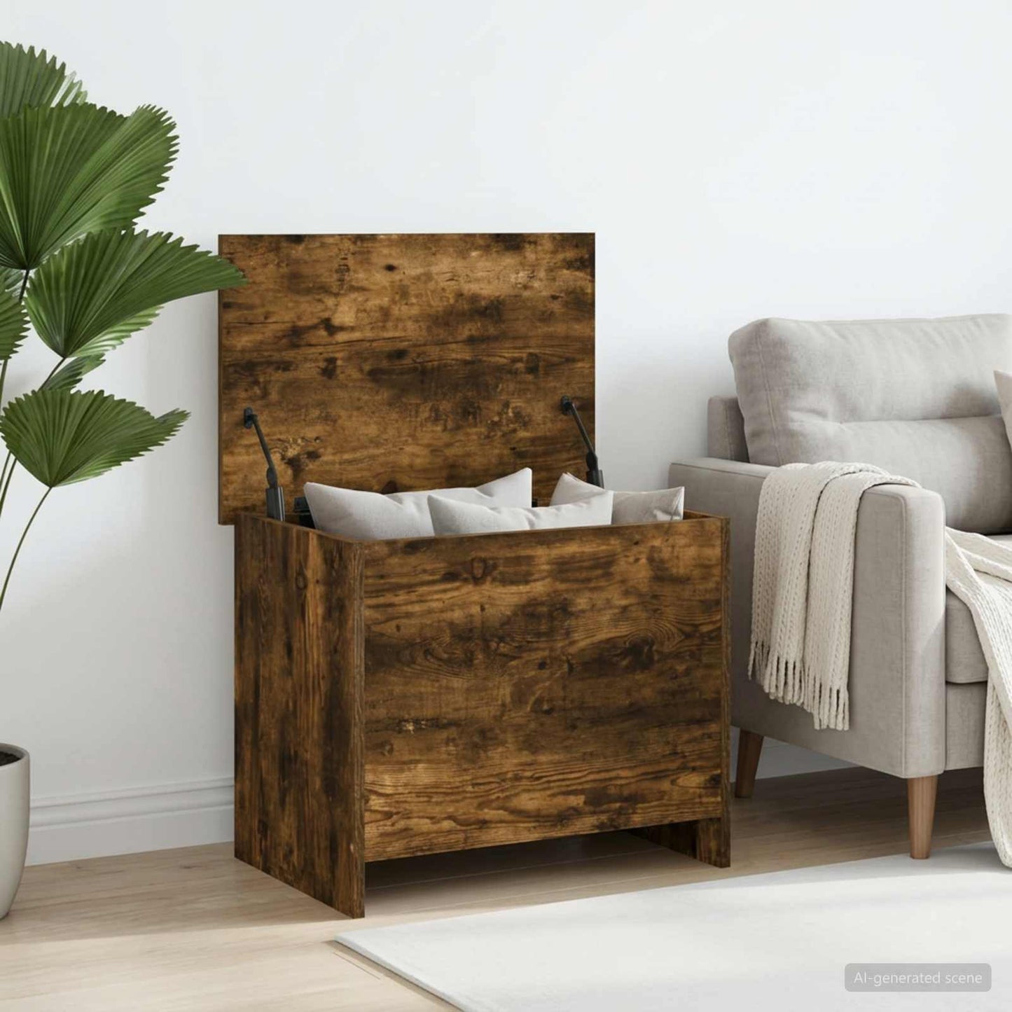 Cassa di stoccaggio Rovere Fumo 60 x 40 x 50 cm | homemem39