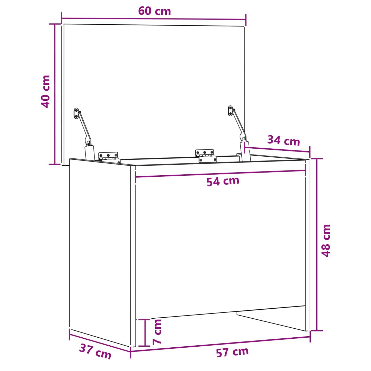 Cassa di stoccaggio Rovere Fumo 60 x 40 x 50 cm | homemem39