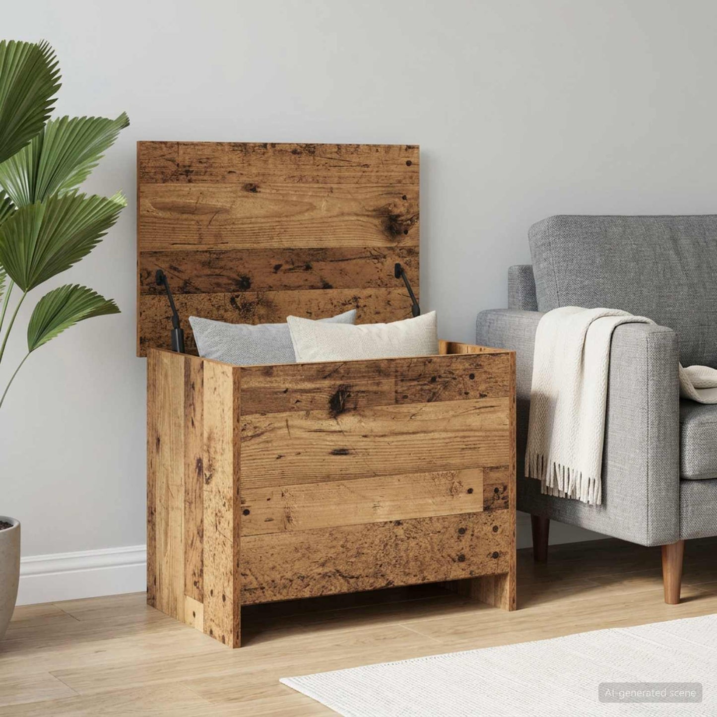 Cassa di stoccaggio Legno antico 60 x 40 x 50 cm | homemem39