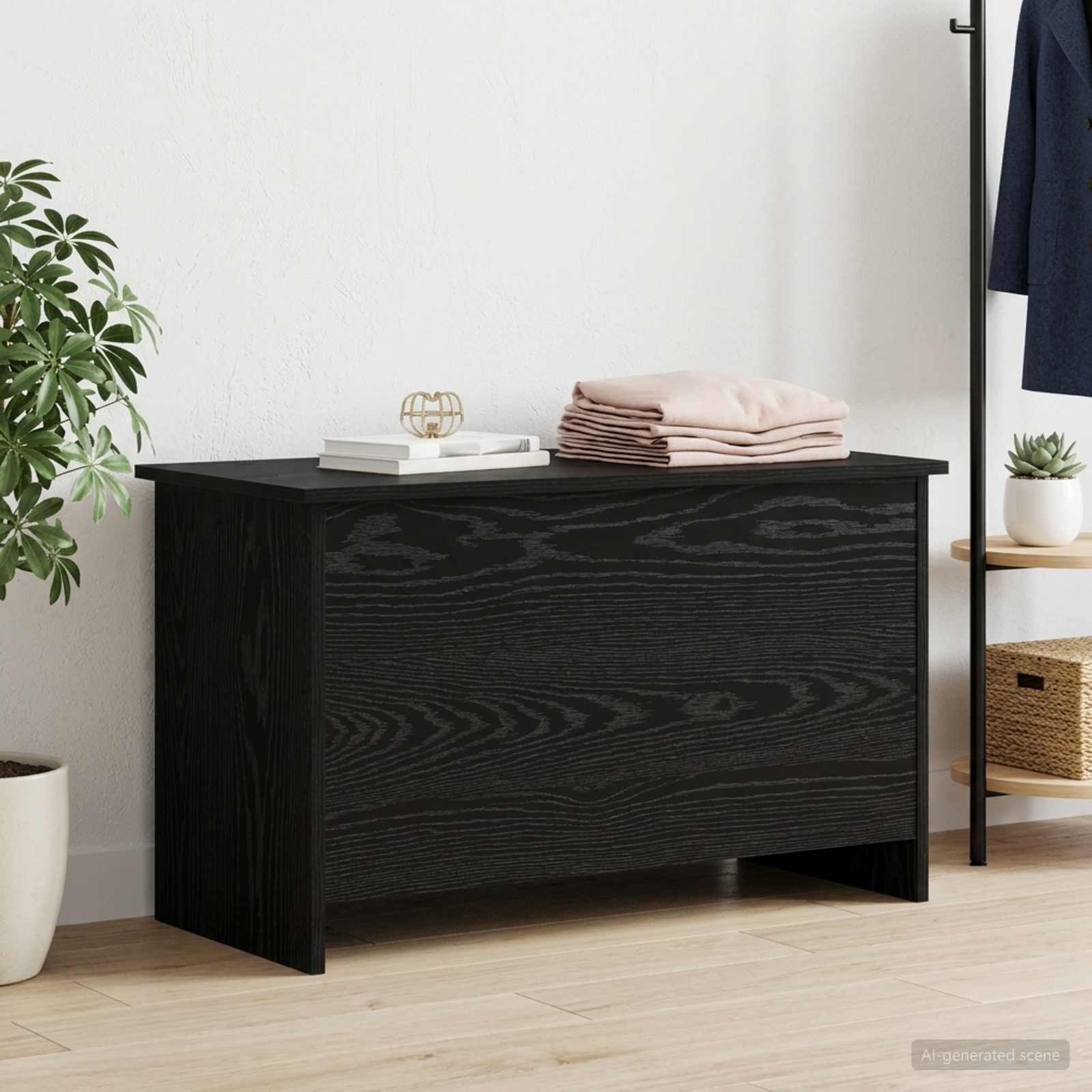 Cassa di stoccaggio Rovere Nero 80 x 40 x 50 cm | homemem39