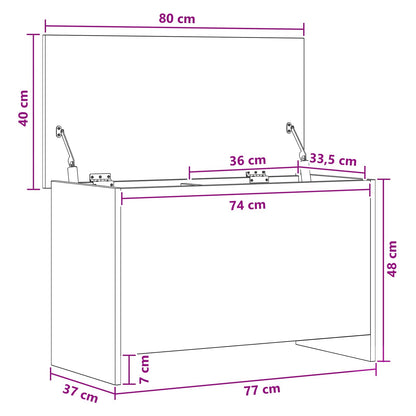 Cassa di stoccaggio Rovere Nero 80 x 40 x 50 cm | homemem39
