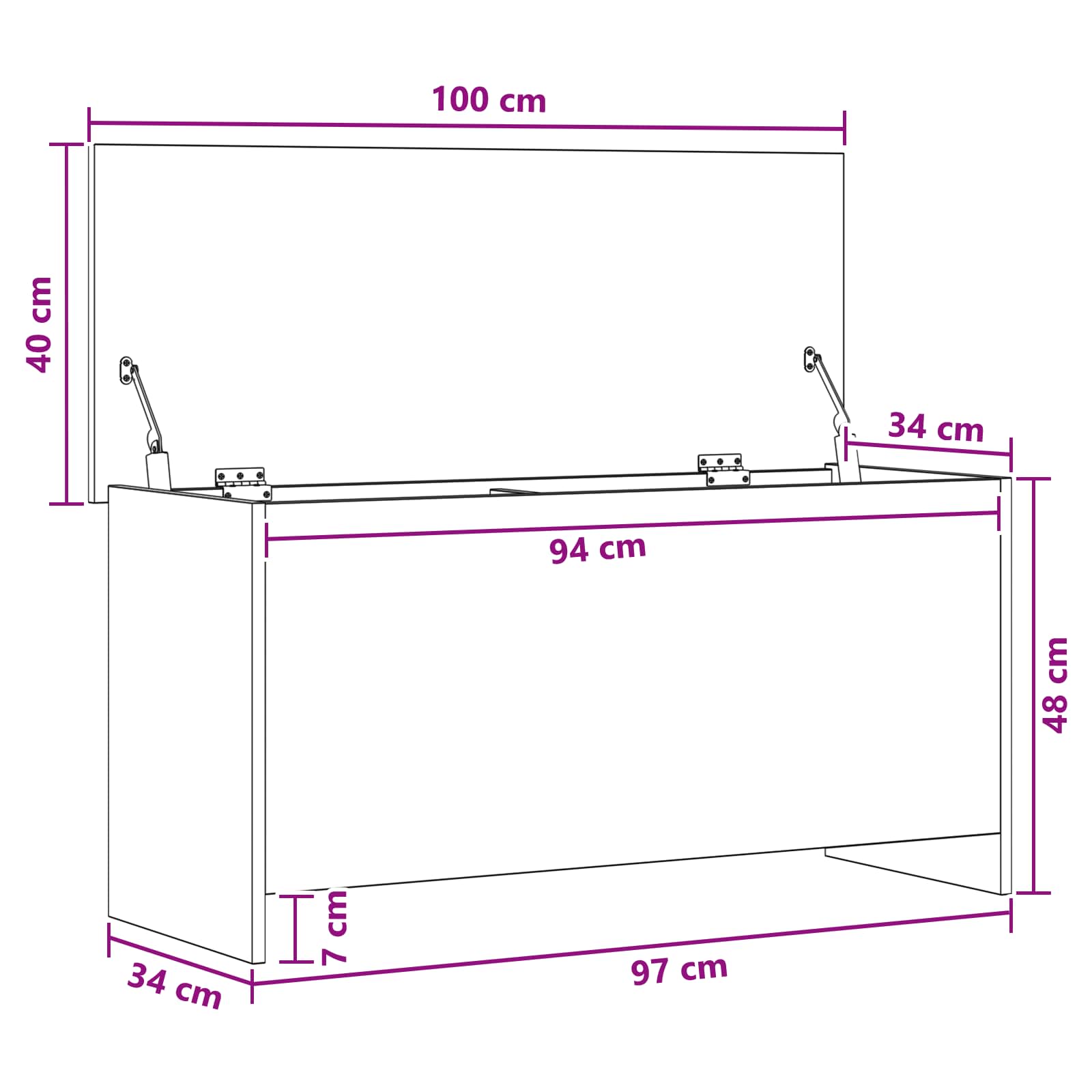 Cassa di stoccaggio con archiviazione Bianco 100 x 40 x 50 cm | homemem39