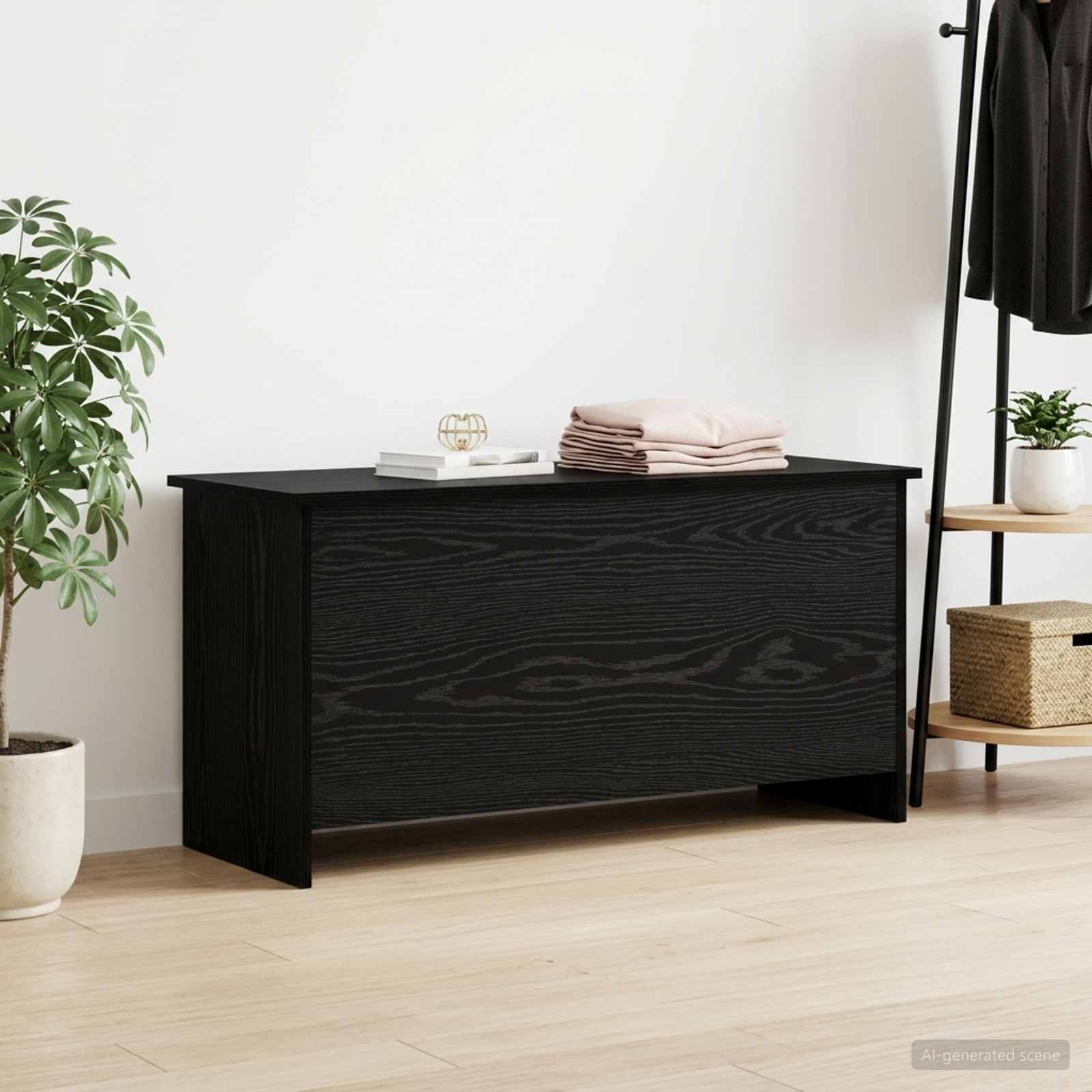 Cassa di stoccaggio Rovere Nero 100 x 40 x 50 cm | homemem39