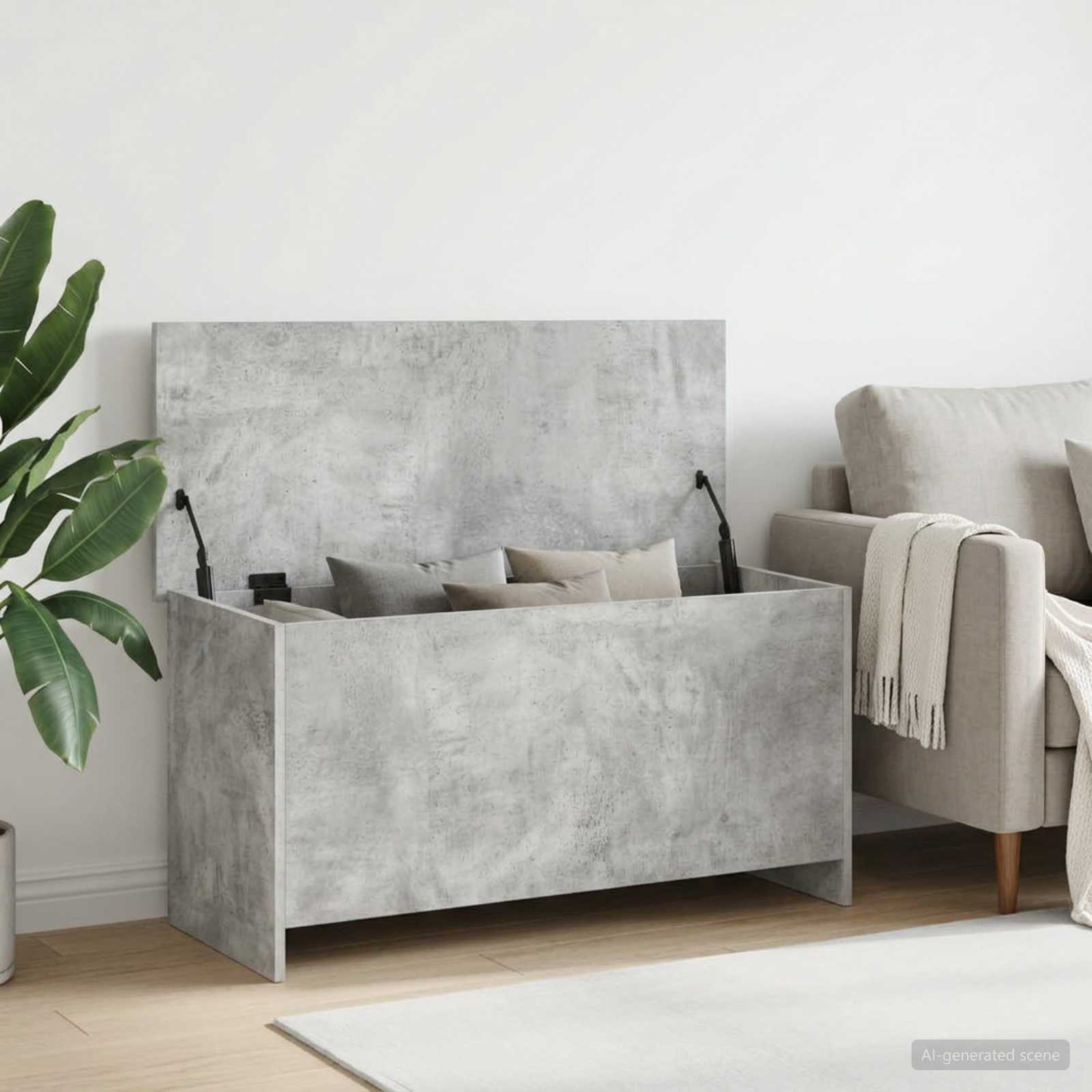 Cassa di stoccaggio Grigio Cemento 100 x 40 x 50 cm | homemem39