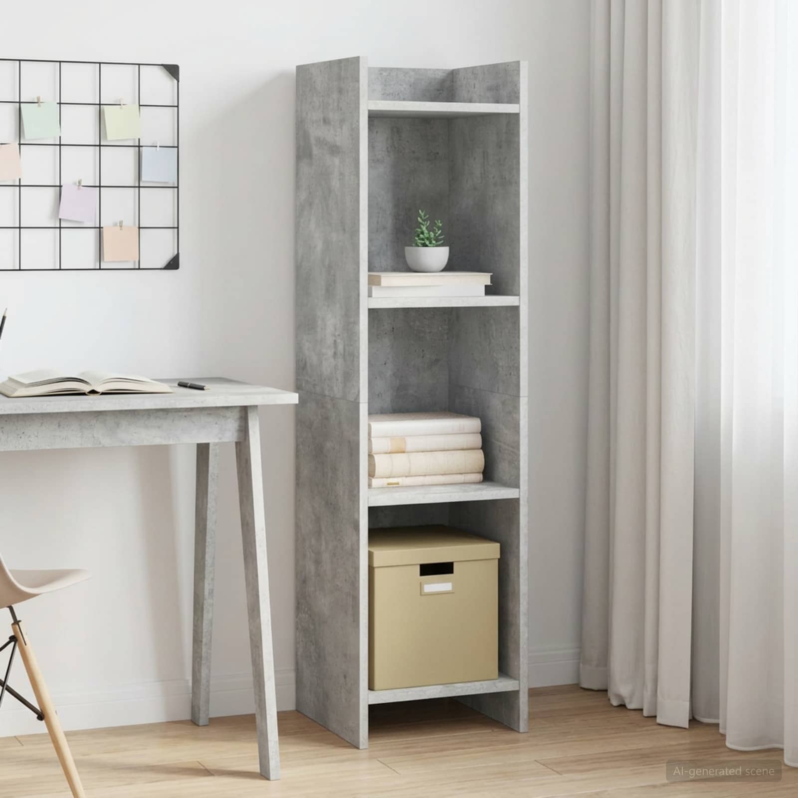 Libreria Grigio Concretè 30 x 30 x 111 cm Legno ingegnerizzato | homemem39