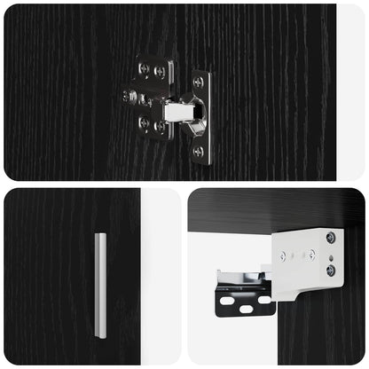 Scaffale da parete A parete Rovere Nero 80 x 36 x 80 cm | homemem39