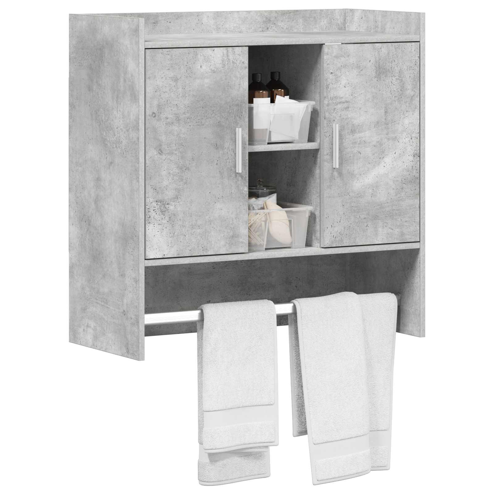 Scaffale da parete A parete Grigio Cemento 80 x 36 x 80 cm | homemem39