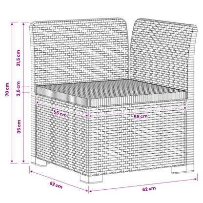 Divano da Giardino a 1 Posto Aspetto Rattan PP Grigio Chiaro | homemem39