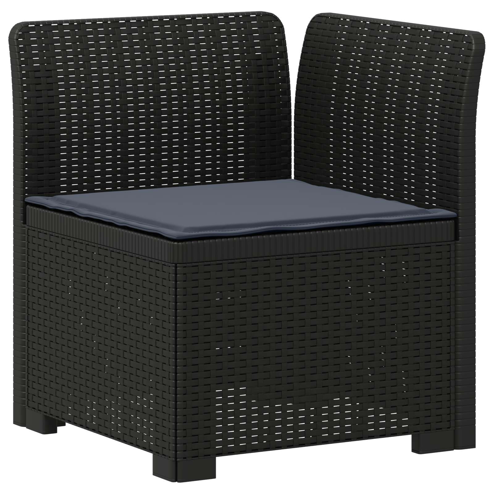 Divano da Giardino a 1 Posto con Cuscino Aspetto Rattan PP | homemem39