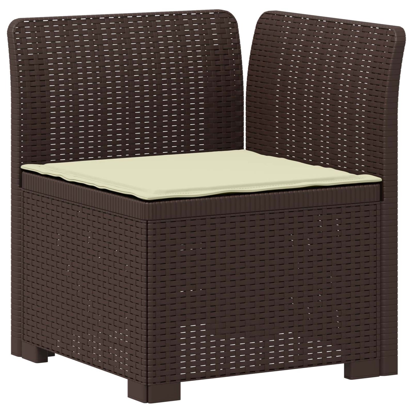 Divano da Giardino a 1 Posto con Cuscino Aspetto Rattan PP | homemem39
