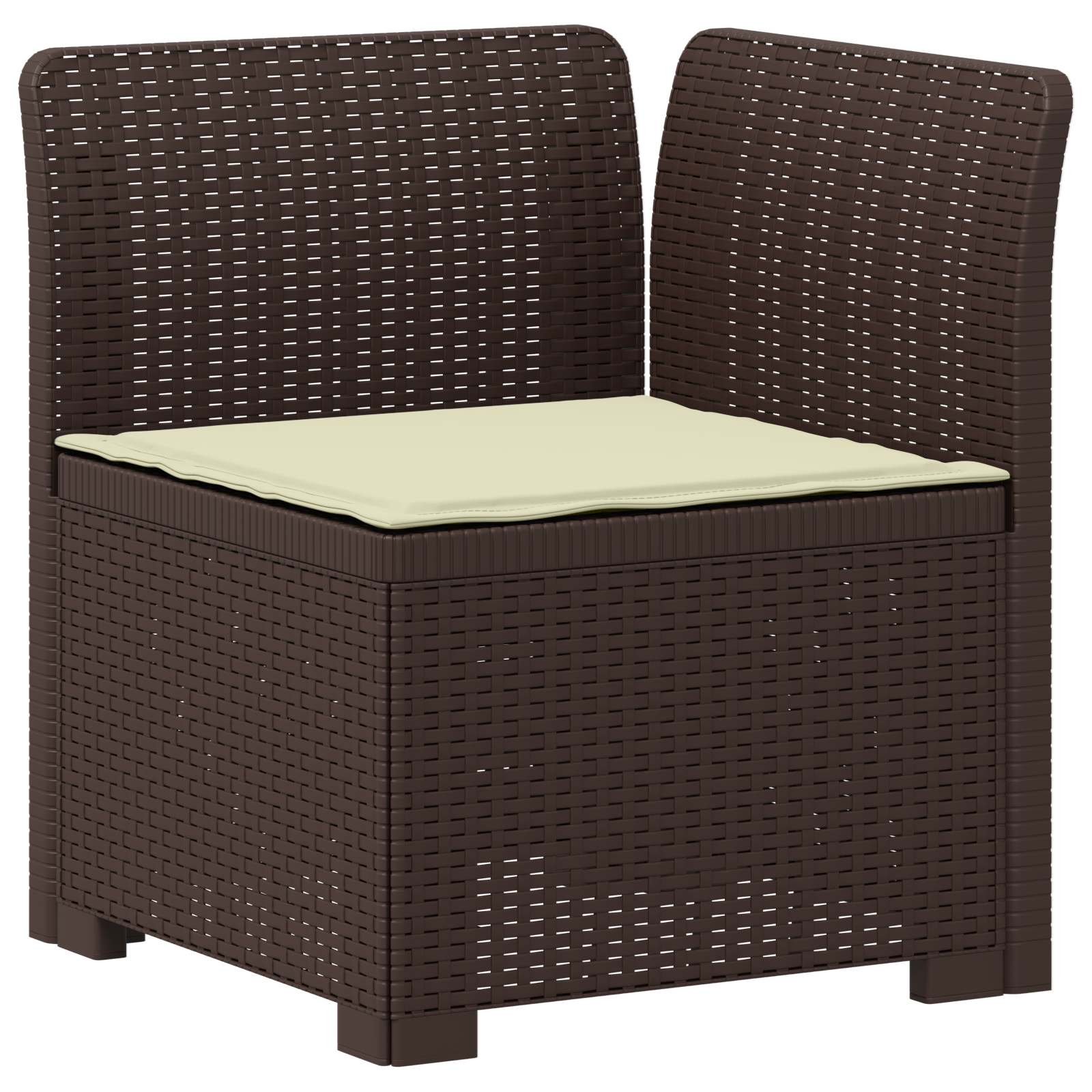 Divano da Giardino a 1 Posto con Cuscino Aspetto Rattan PP | homemem39