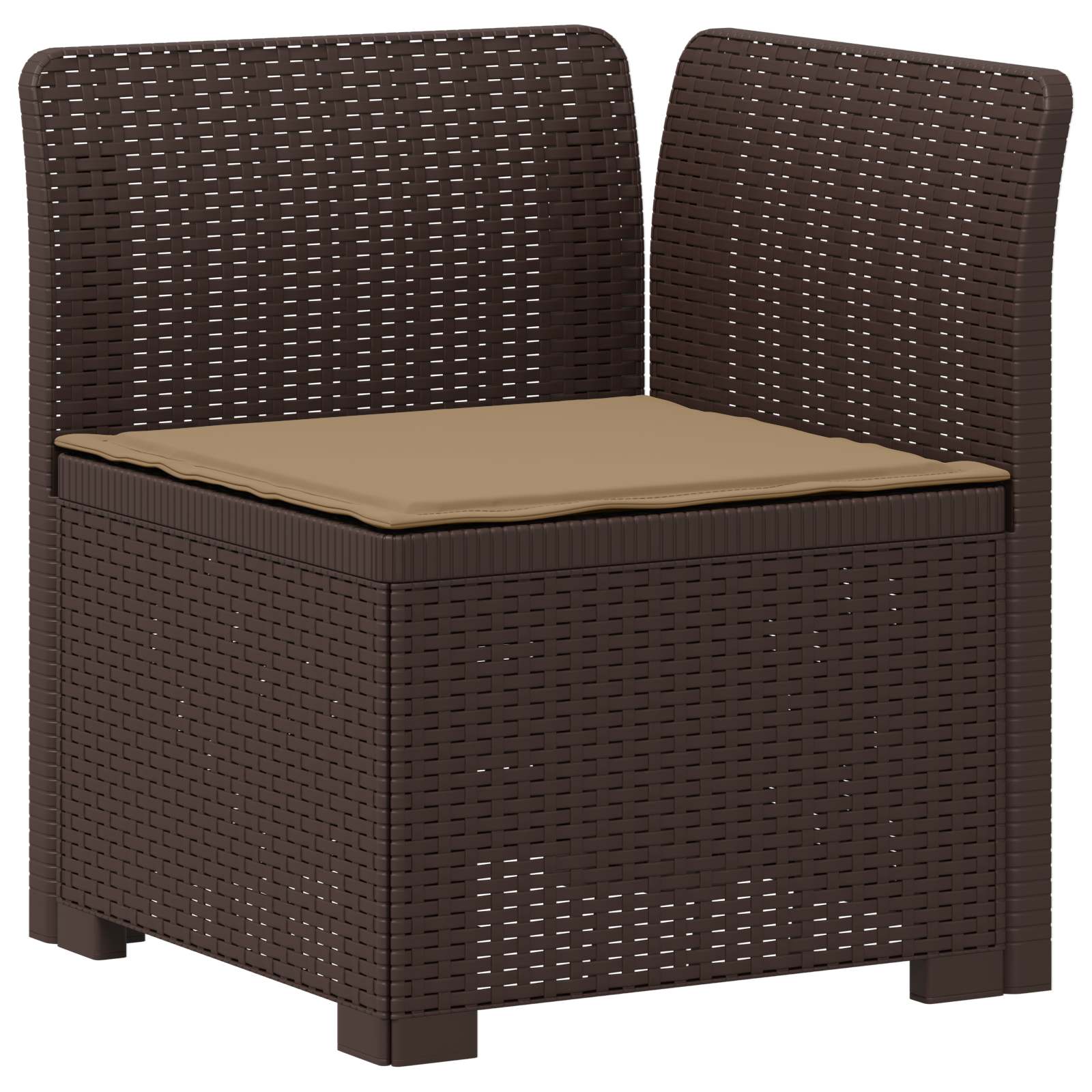 Divano da Giardino a 1 Posto con Cuscino Aspetto Rattan PP | homemem39