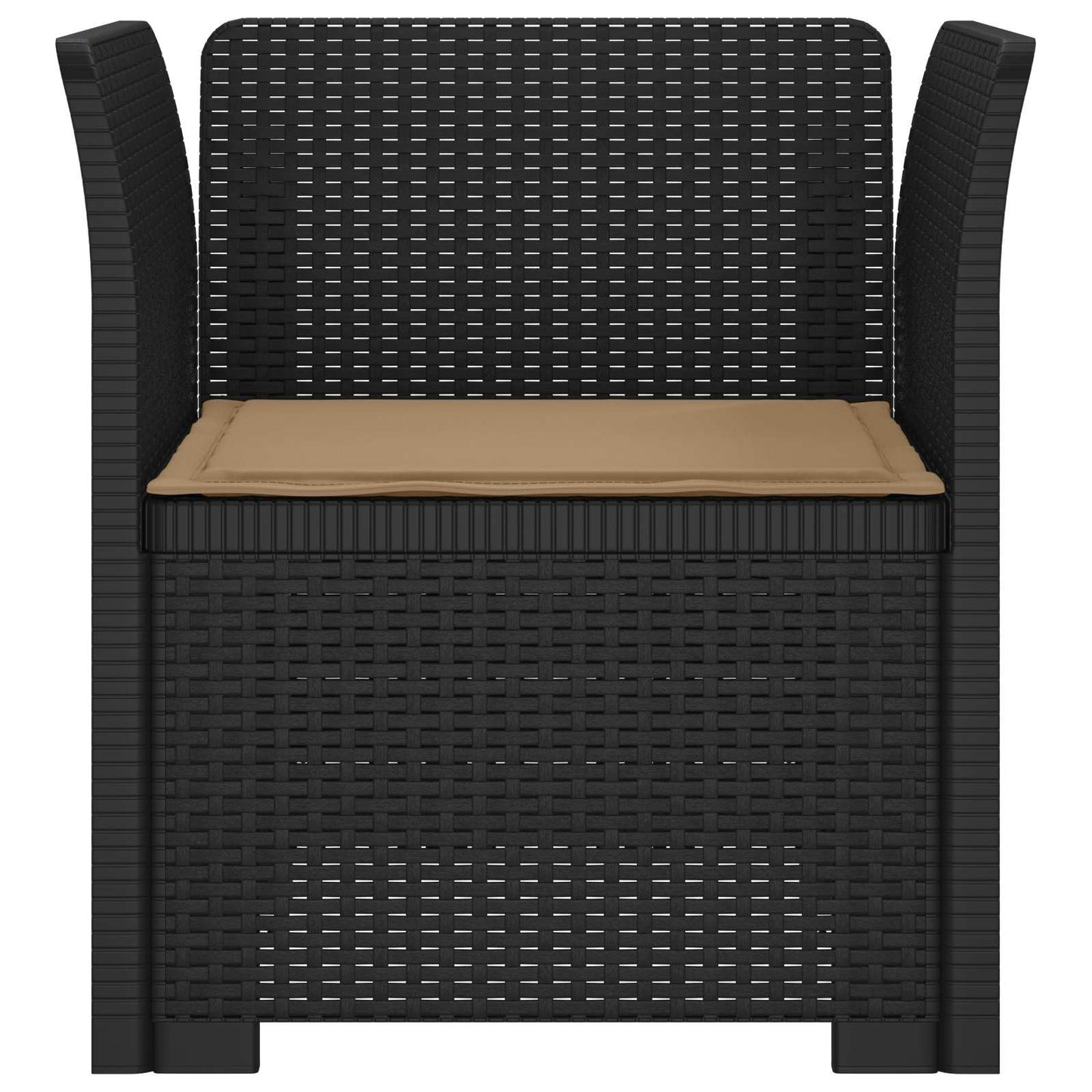 Poltrona a 1 Posto con Cuscino Aspetto Rattan PP Antracite | homemem39