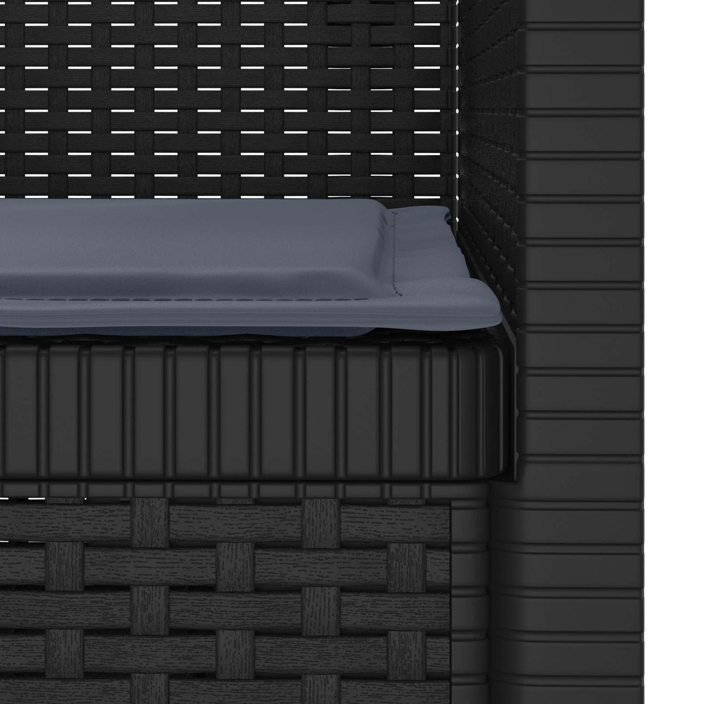 Poltrona a 1 Posto con Cuscino Aspetto Rattan PP Antracite | homemem39