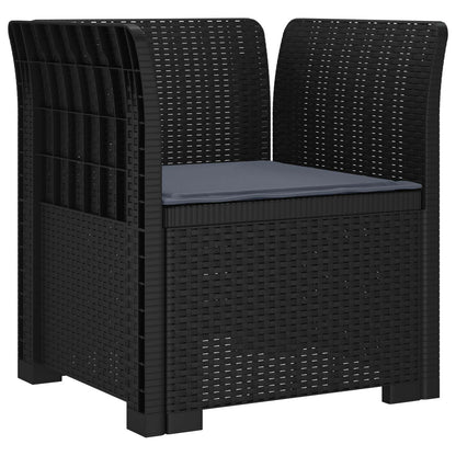 Poltrona a 1 Posto con Cuscino Aspetto Rattan PP Antracite | homemem39