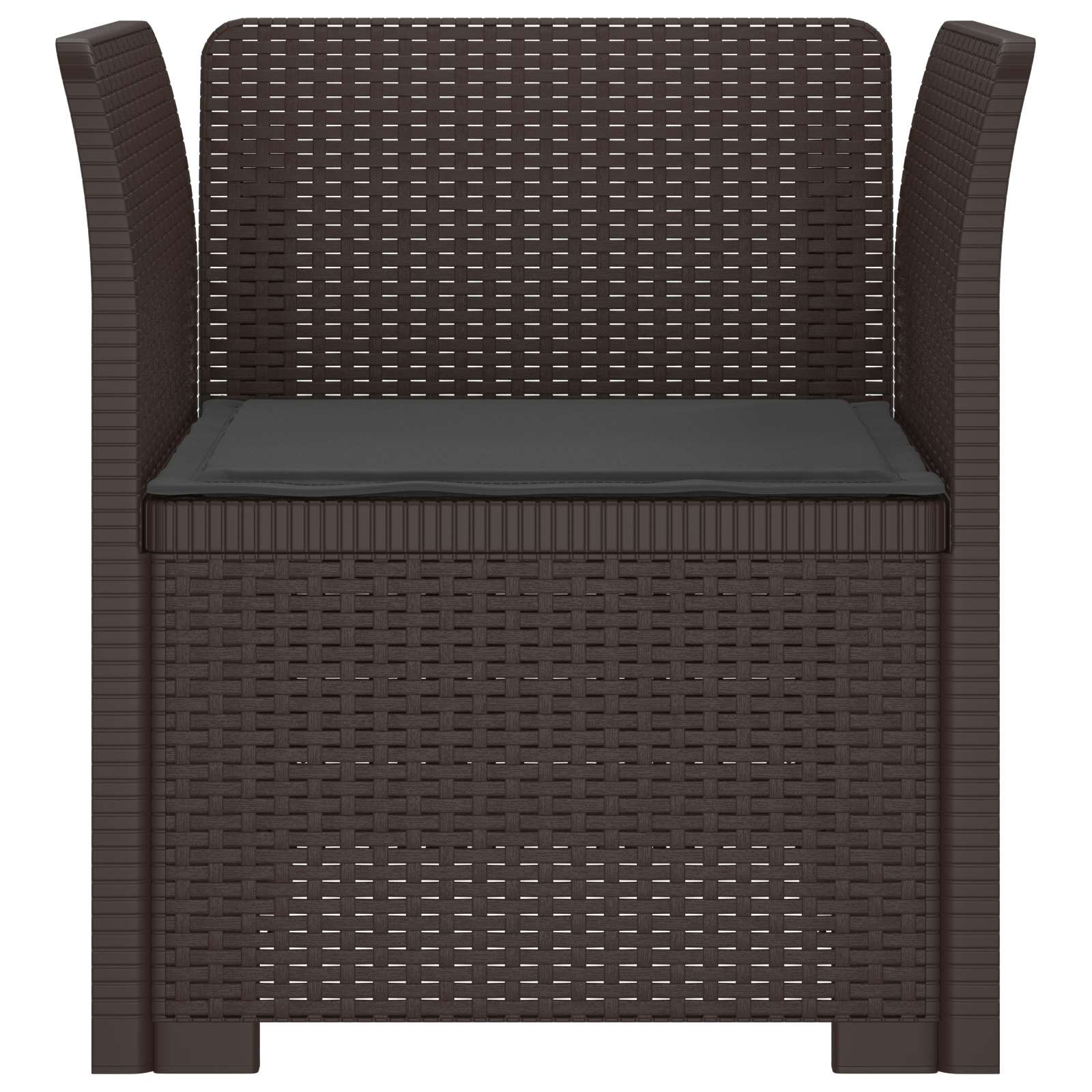 Poltrona a 1 Posto con Cuscino Aspetto Rattan PP Marrone | homemem39