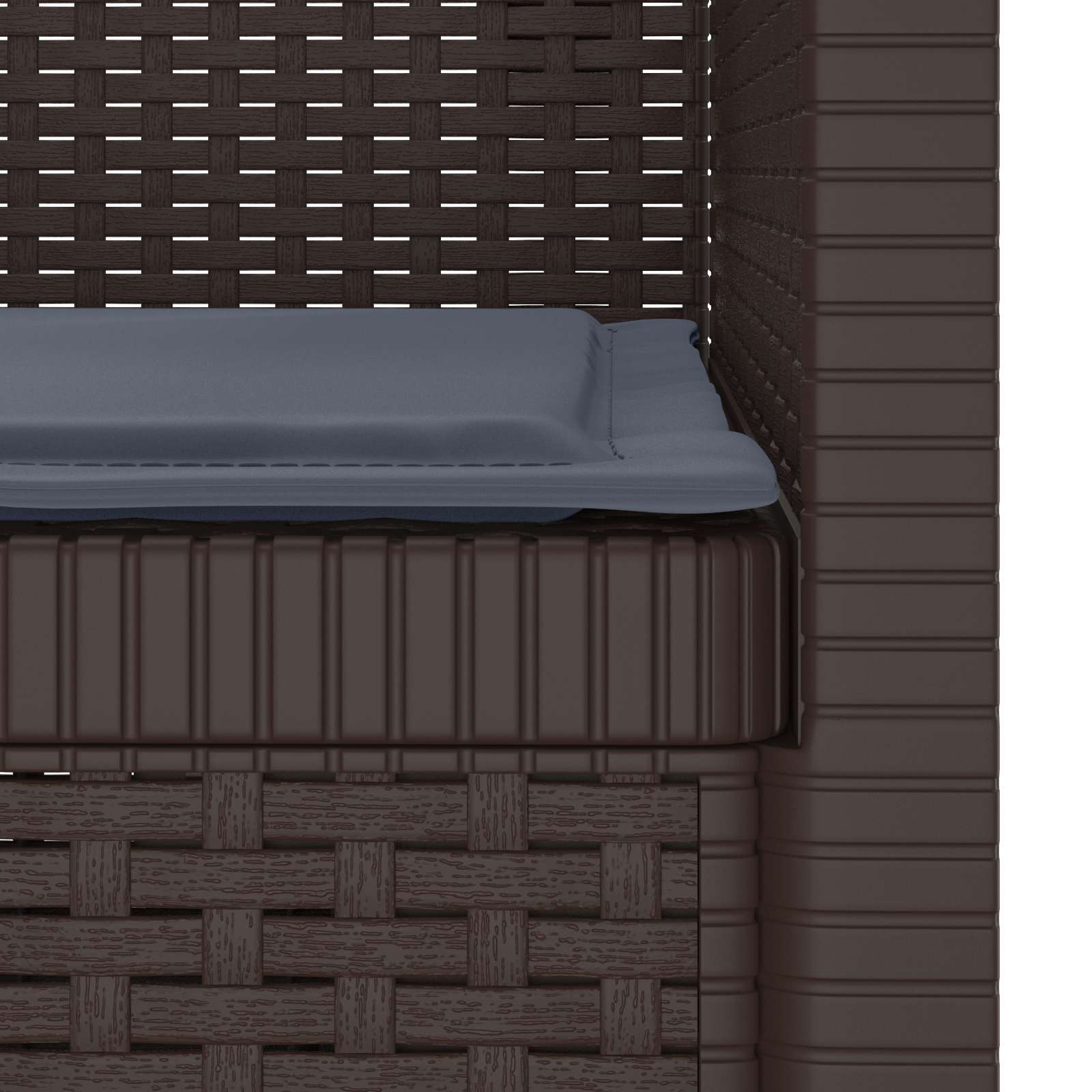 Poltrona a 1 Posto con Cuscino Aspetto Rattan PP Marrone | homemem39