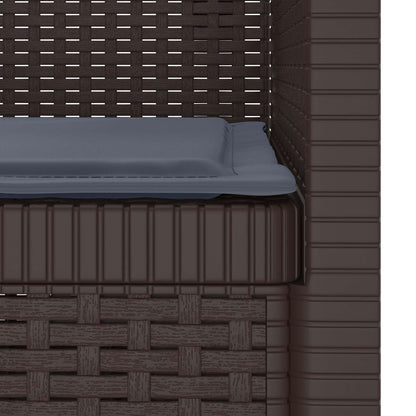 Poltrona a 1 Posto con Cuscino Aspetto Rattan PP Marrone | homemem39
