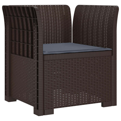 Poltrona a 1 Posto con Cuscino Aspetto Rattan PP Marrone | homemem39