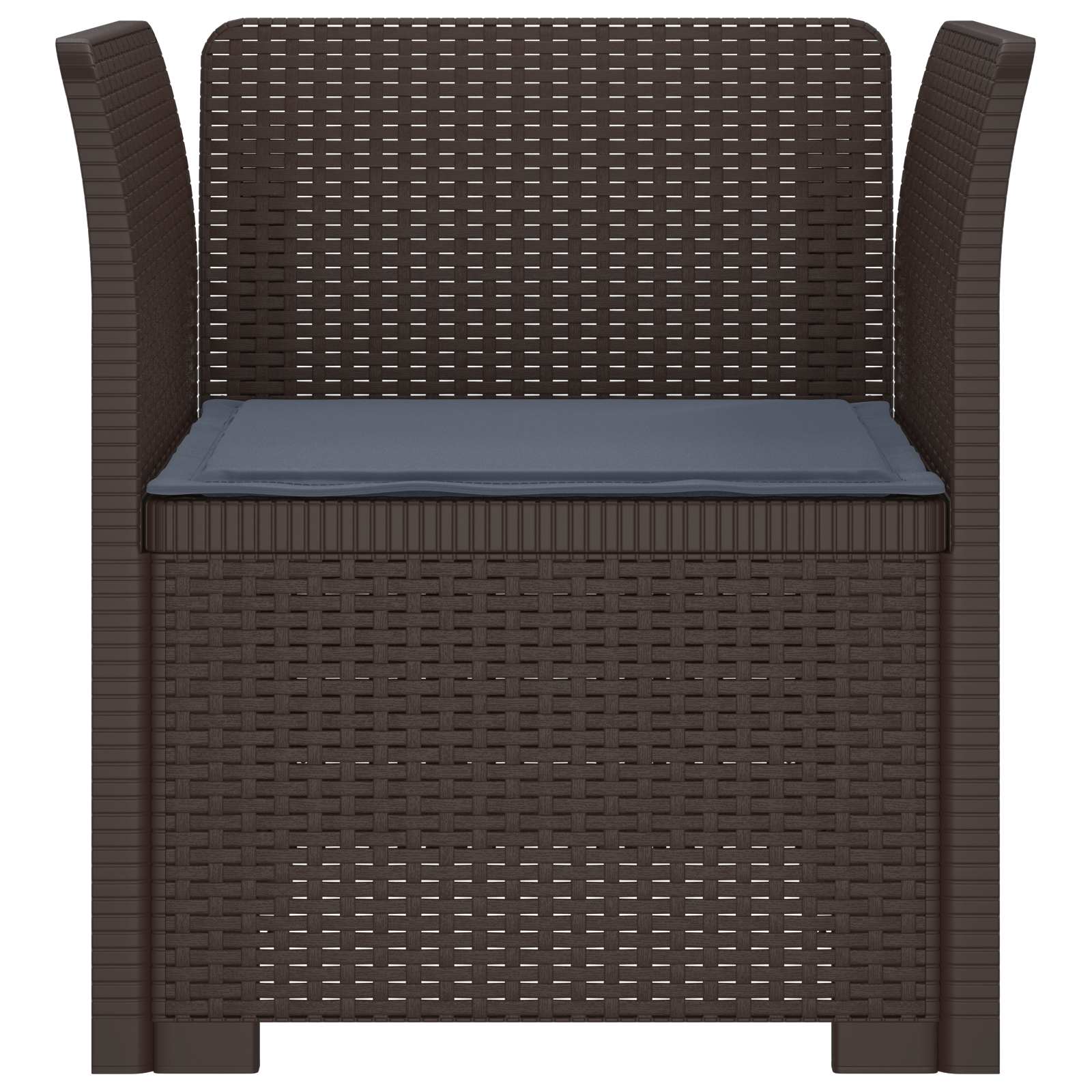 Poltrona a 1 Posto con Cuscino Aspetto Rattan PP Marrone | homemem39