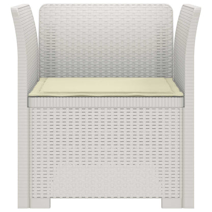 Poltrona a 1 Posto con Cuscino Aspetto Rattan PP Bianco | homemem39