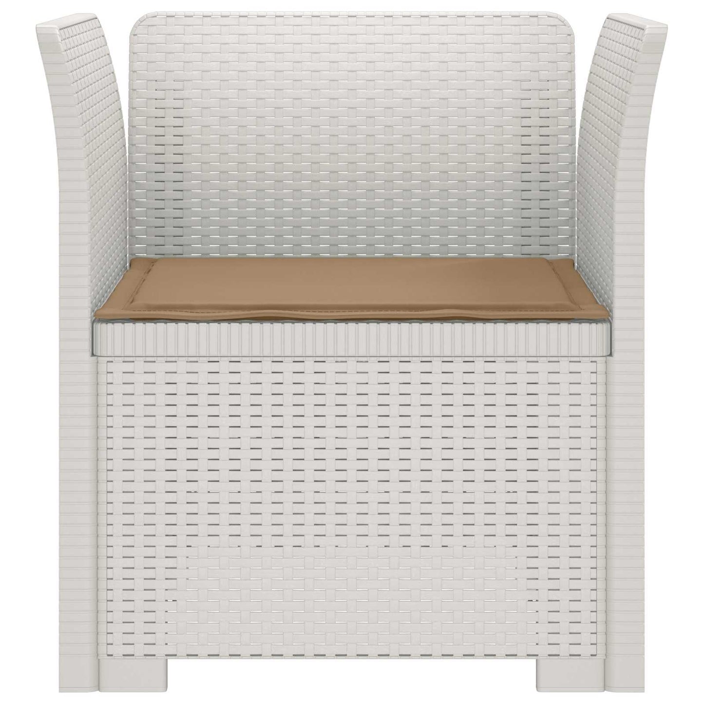 Poltrona a 1 Posto con Cuscino Aspetto Rattan PP Bianco | homemem39
